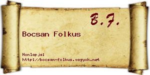 Bocsan Folkus névjegykártya